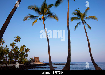 Puuhonua O Hōnaunau National Historical Park, città di rifugio, isola di Hawaii Foto Stock