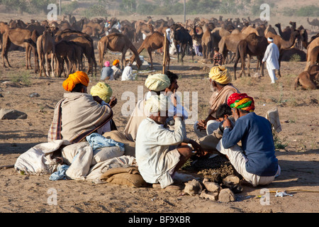 Rajput uomini al Camel Fair in Pushkar India Foto Stock