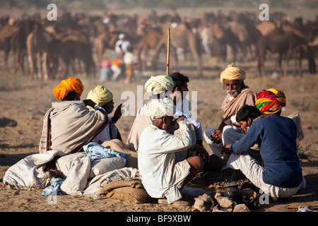 Rajput uomini al Camel Fair in Pushkar India Foto Stock