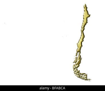 Il Cile 3d golden mappa Foto Stock