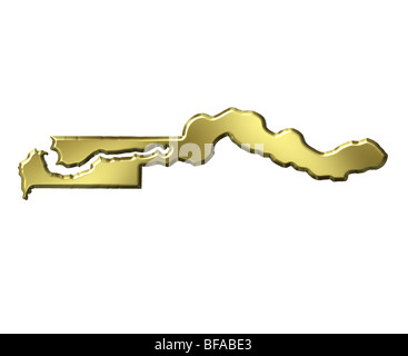 Gambia 3d golden mappa Foto Stock