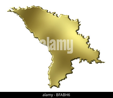 La Moldavia 3d golden mappa Foto Stock