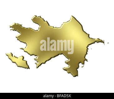 Azerbaigian 3d golden mappa Foto Stock