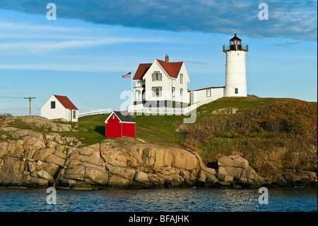 Nubble luce, cape neddick, York, Maine, Stati Uniti d'America Foto Stock