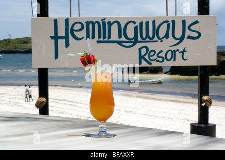 Drink tropicale - Hemingways Resort - Watamu, Kenya Foto Stock