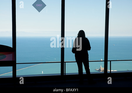 Observation Deck, John Hancock Building, Chicago, Illinios Foto Stock