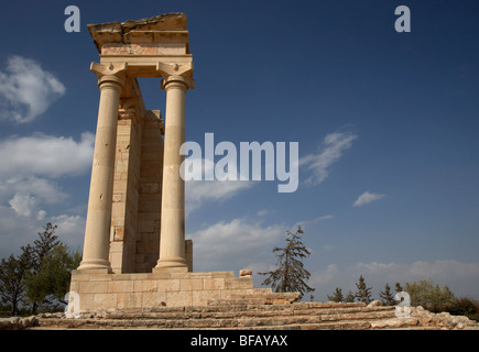 Tempio di Apollo Hylates nel santuario di apollon ylatis a kourion sito archeologico repubblica di Cipro in Europa Foto Stock