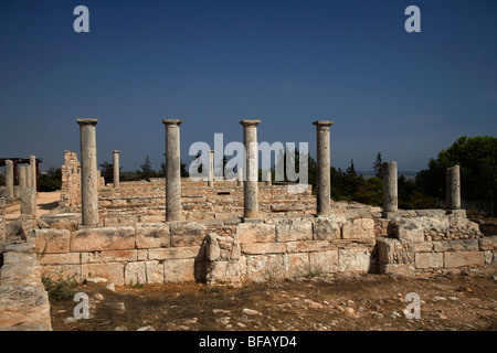 Pilastri all'Apollo Hylates santuario di apollon ylatis a kourion sito archeologico repubblica di Cipro in Europa Foto Stock
