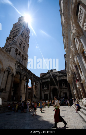 Il Peristil, il Palazzo di Diocleziano, Split, Croazia Foto Stock