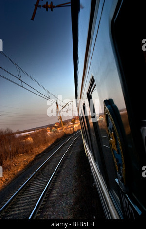 Le tracce sulla Trans-Siberian Express, Russia e Mongolia Foto Stock