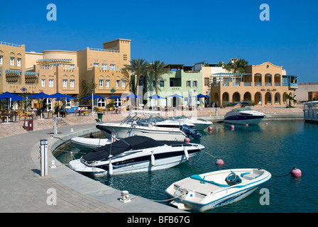 Barche in Abu Tig Marina, El Gouna, Mar Rosso, Egitto, Nord Africa Foto Stock