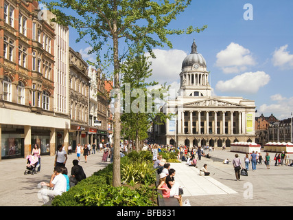 Presso la vecchia piazza del mercato di Nottingham in Inghilterra. Foto Stock