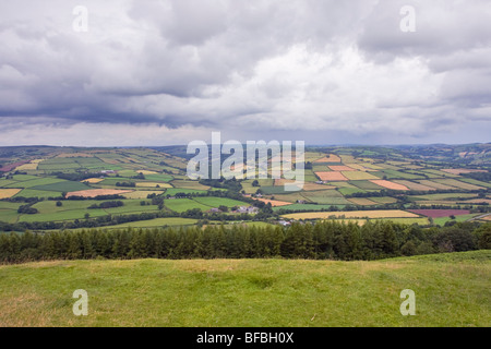 Vista da Twyn y Gaer Iron Age Fort, Parco Nazionale di Brecon Beacons Foto Stock