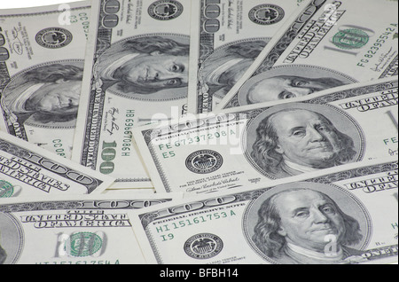 Dollari americani banconota di centinaia Foto Stock