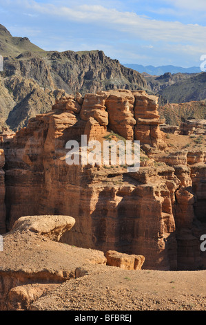 Parco nazionale di 'L'Charyn Canyon' nel sud del Kazakistan. Uno dei famosi luoghi di vacanza per Almaty abitanti. Foto Stock