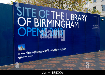 Sito della Biblioteca di Birmingham che è a causa di aprire nel 2013 in Piazza Centenario Foto Stock