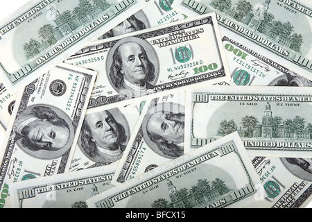 Dollari americani banconota di centinaia Foto Stock