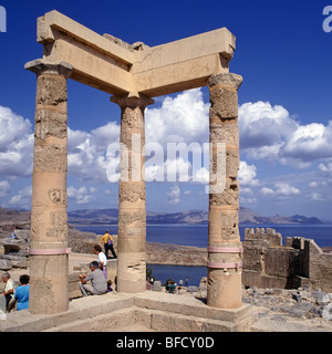 Lindos Rhodes L'Acropoli Foto Stock