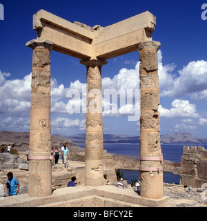 Lindos Rhodes L'Acropoli Foto Stock
