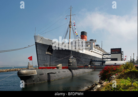 La Queen Mary a Long Beach California USA Foto Stock