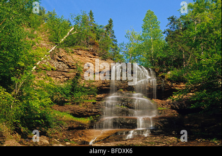 Divieto Beulach Falls, Cape Breton Highlands National Park, Nova Scotia, Canada Foto Stock