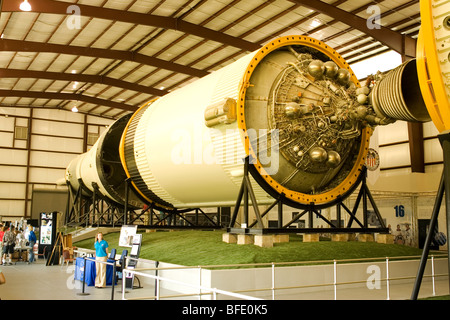 La mostra statica di razzi al Johnson Space Center di Houston, TX Foto Stock
