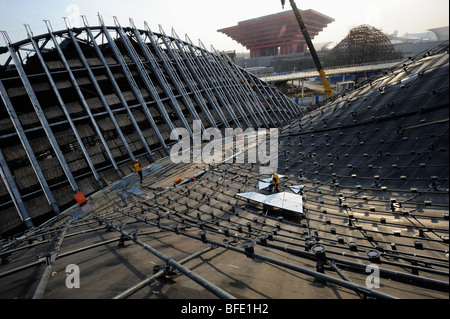 Sito in costruzione del World Expo 2010 a Shanghai in Cina.15-ott-2009 Foto Stock