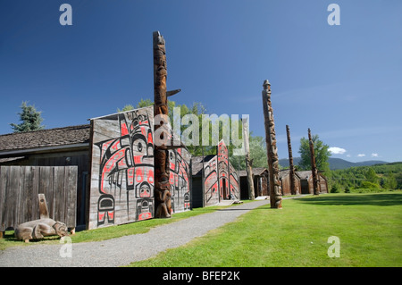 Ksan Villaggio Storico e Museo, Hazelton, British Columbia, Canada Foto Stock