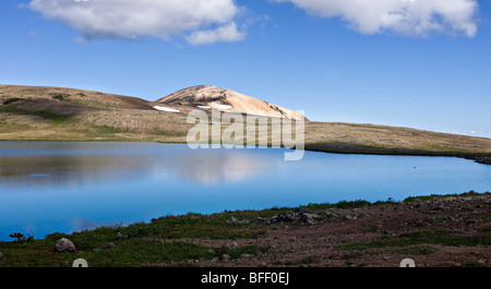 Paesaggio vulcanico nella Rainbow montagne di Tweedsmuir Park della Columbia britannica in Canada Foto Stock