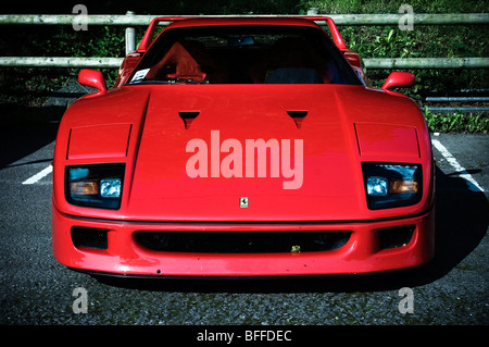 Minaccioso rosso Ferrari F40 supercar 1987 - 1992 twin-turbo 3.5 litri V8 478cv Foto Stock