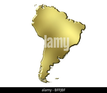 Sud America 3d golden mappa Foto Stock