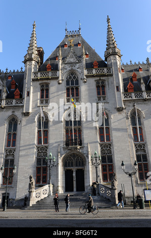La casa del governatore del Tribunale provinciale di Bruges in Belgio Europa Foto Stock