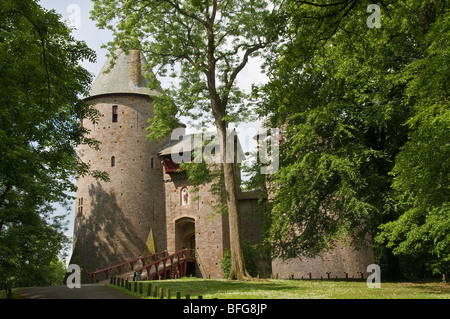 Il castello di gallese, Castell Coch castello da favola, ingresso, Tongwynlais, Cardiff, Foto Stock