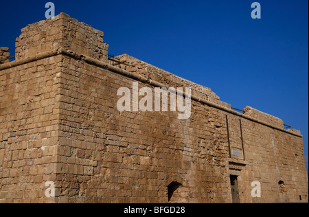Pareti di Kato Paphos Fort medievale castello di Pafo porto Paphos repubblica di Cipro in Europa Foto Stock