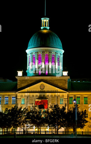 Mercato di Bonsecours di notte la Vecchia Montreal Canada Foto Stock