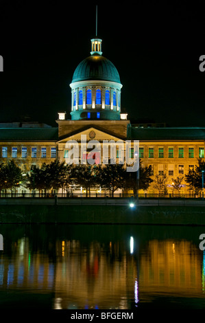 Mercato di Bonsecours Old Montreal di notte Foto Stock