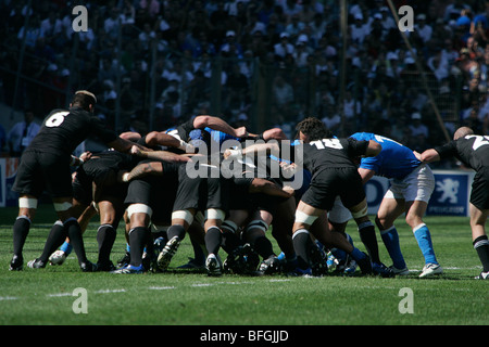 All Blacks Nuova Zelanda Rugby giocando contro l Italia alla Coppa del Mondo 2007 a Marsiglia, Francia Foto Stock