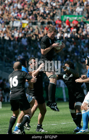 All Blacks Nuova Zelanda Rugby giocando contro l Italia alla Coppa del Mondo 2007 a Marsiglia, Francia Foto Stock