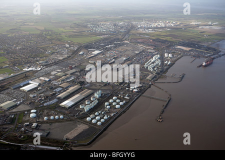 Vista aerea del Dock di Immingham, Regno Unito Foto Stock