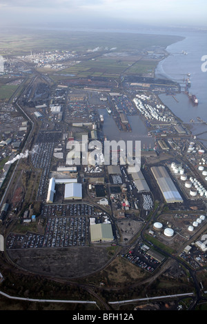 Vista aerea del Dock di Immingham, Regno Unito Foto Stock