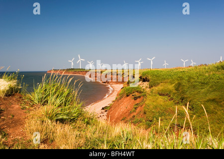 Le turbine eoliche, Capo Nord, Prince Edward Island, Canada Foto Stock