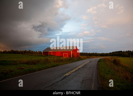 Rosso di legno stalla , Finlandia Foto Stock