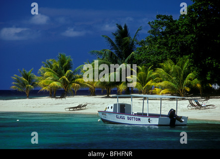 In barca dal fondo di vetro, Half moon golf tennis e beach club, rose hall, vicino, Montego Bay, Giamaica Foto Stock