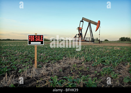 Pompa con jack per la vendita di segno. Foto Stock