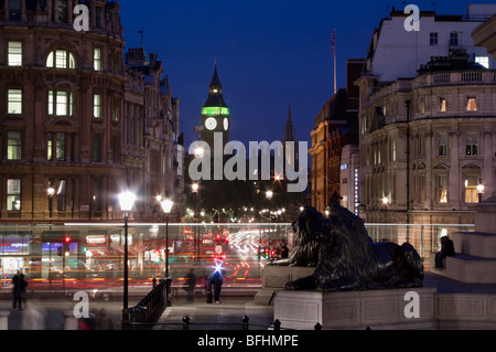 Europa, Regno Unito, Inghilterra, Londra, Big Ben da Trafalgar square Foto Stock