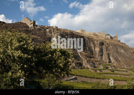 Il castello sulla collina Tourbillon a Sion Foto Stock