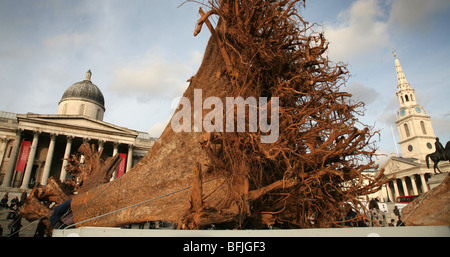 'Fantasma foresta' installazione, Trafalgar Square per artista Angela Palmer, Foto Stock