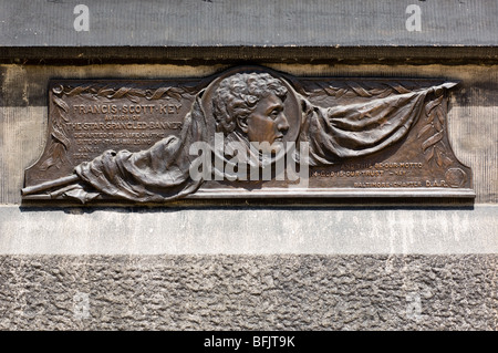 Francis Scott Key (sfiato) 1914 da Hans Schuler -Mt Vernon posto Regno Chiesa Metodista facciata Foto Stock