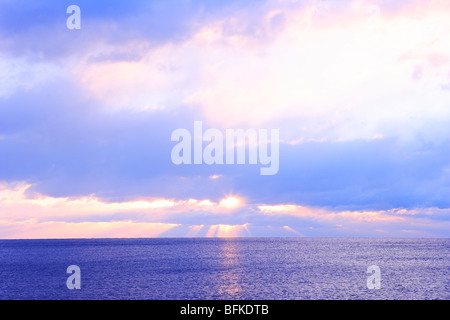 Tramonto, prefettura di Wakayama, Honshu, Giappone Foto Stock