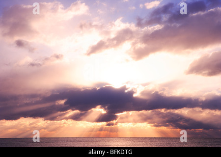 Tramonto, prefettura di Wakayama, Honshu, Giappone Foto Stock